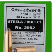 SELLIER BELLOT</br> Ogive 2952 - sp - 9,3 mm- ,366 - 285gr 18,5g x50 </br> 0.366  </br> 285Gr
