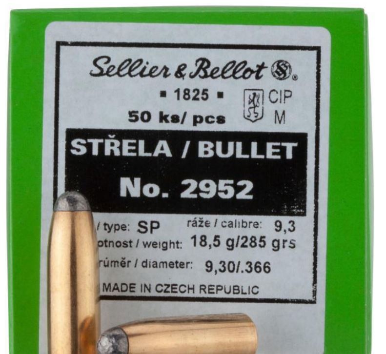 SELLIER BELLOT</br> Ogive 2952 - sp - 9,3 mm- ,366 - 285gr 18,5g x50 </br> 0.366 </br> 285Gr